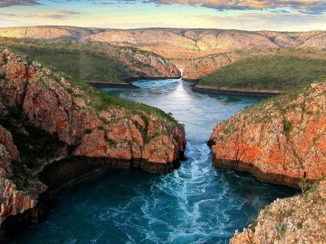 Горизонтальные водопады в бухте Талбот (Австралия)